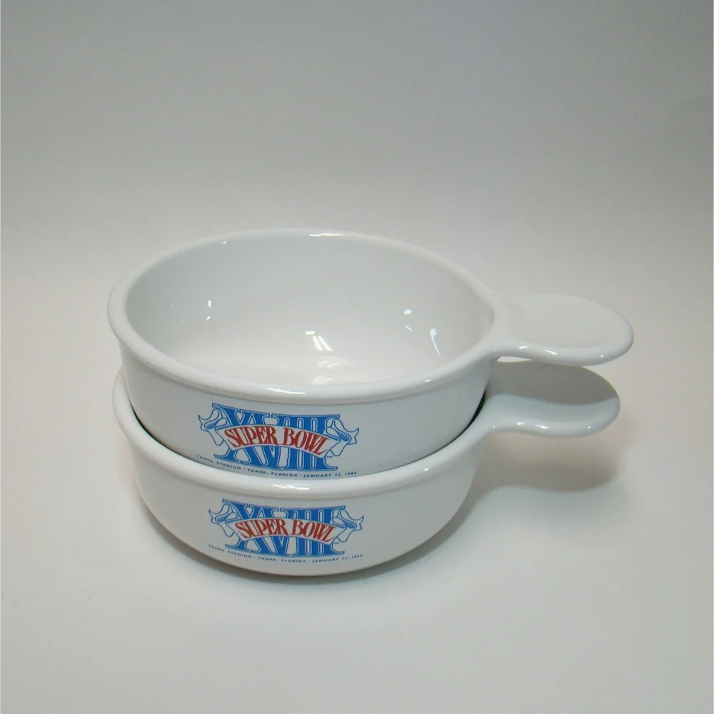 2pc Corning Ware Grab It P-150-B Individual Casserole Bowls, Super Bowl edition